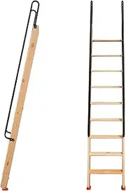 Bunk Bed Ladder Twin Bed Bunk Ladder with Armrest& Non-Slip Foot, Heavy Duty Safety Wooden Step Ladder 49"/ 59" Height, RV Loft Bedroom Replacement Ladder (Size : 5 Step 150cm/59)