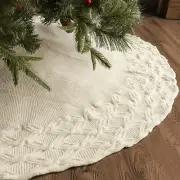 LimBridge Knitted Christmas Tree Skirt: 48 Inches Cream White Tree Skirt, Cro...