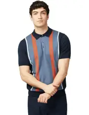 [Ben Sherman] Vertical Stripe Polo in Dark Navy