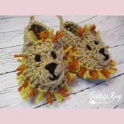 Crochet lion baby booties PATTERN ONLY