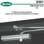 QTY 4 NORTON 8301 (EQUAL YALE 3301) DOOR CLOSER ALUMINUM "FACTORY FRESH" COMPARE