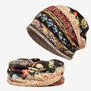 men's women's vintage floral beanie lightweight breathable skull cap slouchy thin beanie baggy hat for daily wear slouchy hip-hop soft running adult dwarf hats