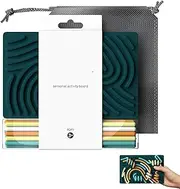 Sensory Activity Board, Silicone Fidget Toy for Kids 3+ & Adults, Includes Portable Travel Bag & 11 Strings