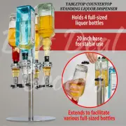 4-Station Tabletop Countertop Standing Liquor Dispenser Wine Storage Home Bar