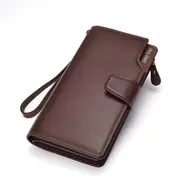 Men PU Leather Business Long Wallet Credit Card Organizer Wallet with 21 Card Slots Phone Bag
