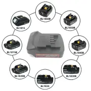 Makita LXT 18V to Metabo 18V Battery Adapter Converter with Battery Indicator