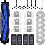 24 Pcs Accessories Kits for Ecovacs Deebot T50 Max /T50 Pro /T50 Omni /T50 Pro Omni Vacuum Cleaner, 1 Main Brush 4 HEPA Filter 6 Mop Pad 6 Dust Bag 6 Side Brush