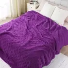 Sherpa Queen Size Blanket for Bed, Fleece Reversible Blanket with 90*90 Purple