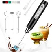 Milk Frother Handheld Rechargeable, Wand Drink Mixer Electric Black