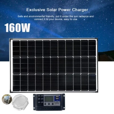 12V 160W Fixed Solar panel Mono Battery Charging Power With PWM 30A regulator AU