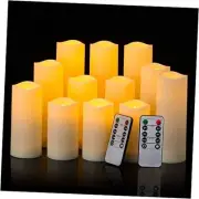 12 Pack Flameless Candles Battery Operated Waterproof Led Candles (D:2.2" X