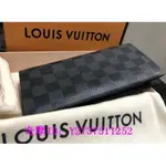 二手精品 LV BRAZZA 黑灰 棋盤格 對折 N62227 12卡 男用 長夾 現貨