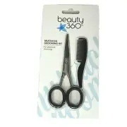 Beauty 360 Men's Mustache Grooming Kit Comb & Scissor For Precision Trimming 4”