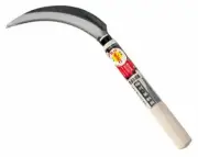 Japanese SK-5 Steel Grass Sickle w/ Wooden Handle HOUNEN KAMA HT-0802 from JAPAN