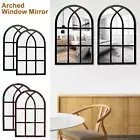 2Pcs Window Wall Mirror for Wall Decor Vintage Rustic Arched Wall Mirror leGte