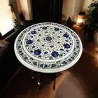 Handmade Coffee Table Precious Lapis Inlay Stone Console Bar Hallway Furniture