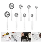 8 Pcs Metal Measuring Scoops Baking Spoons Strainer Slotted Sieve