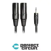 Roland 3.5mm TRS to Dual XLR Male - 3FT Insert CABLE - NEW - PERFECT CIRCUIT