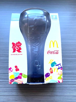 Coca Cola Glass McDonalds 2012 London Olympics - CHARCOAL FOOTBALL*NEW