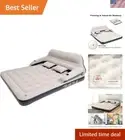 King Size Air Mattress Sofa Bed with Headboard and Pillow, Inflatable Bed for...