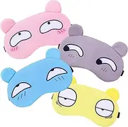 4PCS Cute Sleep Mask, Cartoon Funny Eye Mask with Elastic Band Breathable Sleep for Kids Boys Girls