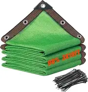 RorincoGi 90% Fence Privacy Screen,3x10FT Shade Cloth Outdoor, Balcony Privacy Screen, Decor Fence Covering Privacy Patio,Blockage High Density Mesh for Yard/Garden/Plants, with Cable Zip Ties-Green