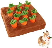 Carrot Farm Dog Toys Including 12 Carrots, Hide and Seek Carrot Farm Dog Toys, Dog Chew Toys, 13''x13'' Carrot Patch Dog Snuffle Toy, Pet Plush Training Toys, Dog Enrichment Toys