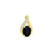 9ct Gold Black Sapphire & Diamond Slider Pendant in Black