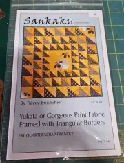SANKAKA QUILT PATTERN, TRACEY BROOKSHIER, Triangles, LAP/ BED, NEW #07734