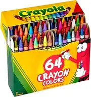 Crayola Crayon Box with Built-In Sharpener, 64 Bright and Bold Colours, Perfect for Coloring, Drawing and School Projects, Suitable for at Home or the Classroom, Non Toxic, Great for Gifting