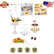 Durable White Metal Cake Stand Set - Perfect for Weddings and Dessert Displays