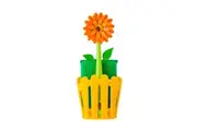 3pc Vigar Flower Power Sink Caddy Organiser Dish Brush Sponge Cleaning Set ORNG
