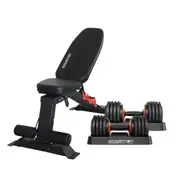 Powertrain Gen2 Pro 50KG Adjustable Dumbbell Set with FID Bench