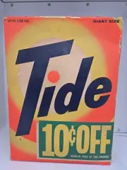 Tide Detergent Giant Sized Unopened Full Box w/10¢ Off Vintage