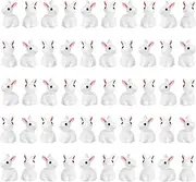 Easy 99 Mini Animals Miniature Figurines Fairy Garden Miniature Moss Landscape DIY Terrarium Crafts Ornament Accessories for Home Décor Rabbit, Pack of 50