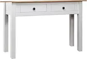Console Table White 110x40x72 cm Solid Pine Wood Panama Range Home Accent