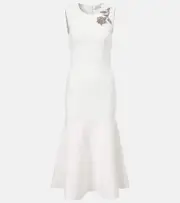 [McQueen] McQueen Crystal-embellished midi dress AU 8 white