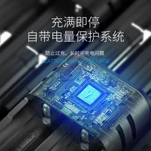 微笑鯊正品CD002R 18650 21700鋰電池充電器屏顯可測容2A快充QC手電充電器兼容26650 14650通用