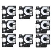 8PK 3/8"*23ft Black on White label tape For Dymo D1 40913 LabelManager PC PC II