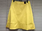 M&S AUTOGRAPH Lime Skirt UK 20 A-Line Green Taffeta Stretch Occasion Party £45