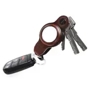 KeySmart Air Leather Key Holder for Apple Air Tag (Brown)