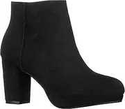 [ILLUDE] Women’s Ankle Bootie Side Zip Comfortable Block Heel Chunky Platform Ankle Boots