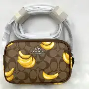 Coach Mini Jamie Camera Bag Crossbody In Signature Canvas Banana Print NWT CR175
