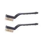 2X Wire Brush Brass Brushes Small Cleaning Tools Spark Plugs Cleaner Black Mini