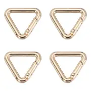 4Pcs Triangle Key Ring Spring 0.65" Metal Spring Rings Buckle Clips Gold