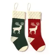 Christmas Decoration Knit Elk Stockings Sock Candy Bag Xmas Tree Ornaments