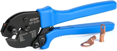 Icrimp AP-50BI Battery Cable Ring Terminal Crimper for 8, 6, 4, 2AWG Copper Cabl