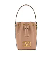 Valentino VLogo Signature Drawstring Mini Bucket Bag One size Nude