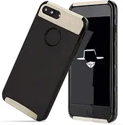 iBarbe iphone 6 plus Case,iphone 6s plus Case,2 in 1 Shock-Absorption Cover Anti-Scratch Rubber Plastic Heavy Duty Protection Slim Hard case for iPhone 6/6s plus (5.5") - Black/gold