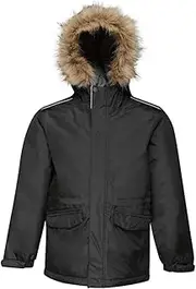 [REGATTA] Junior TRA309 Kid's Cadet Insulated Parka - Black/Seal Grey - 3-4 Years